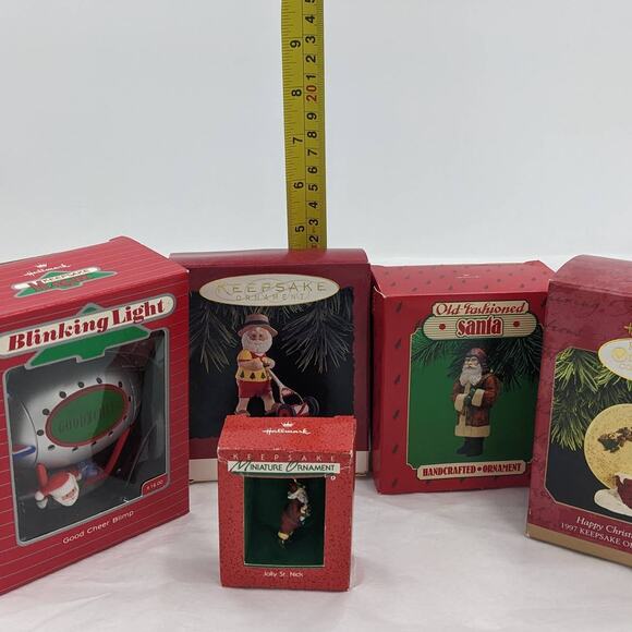 Hallmark Ornaments Vintage Lot Santa Blimp Keep On Mowing Jolly Christmas W/Box - Picture 7 of 8